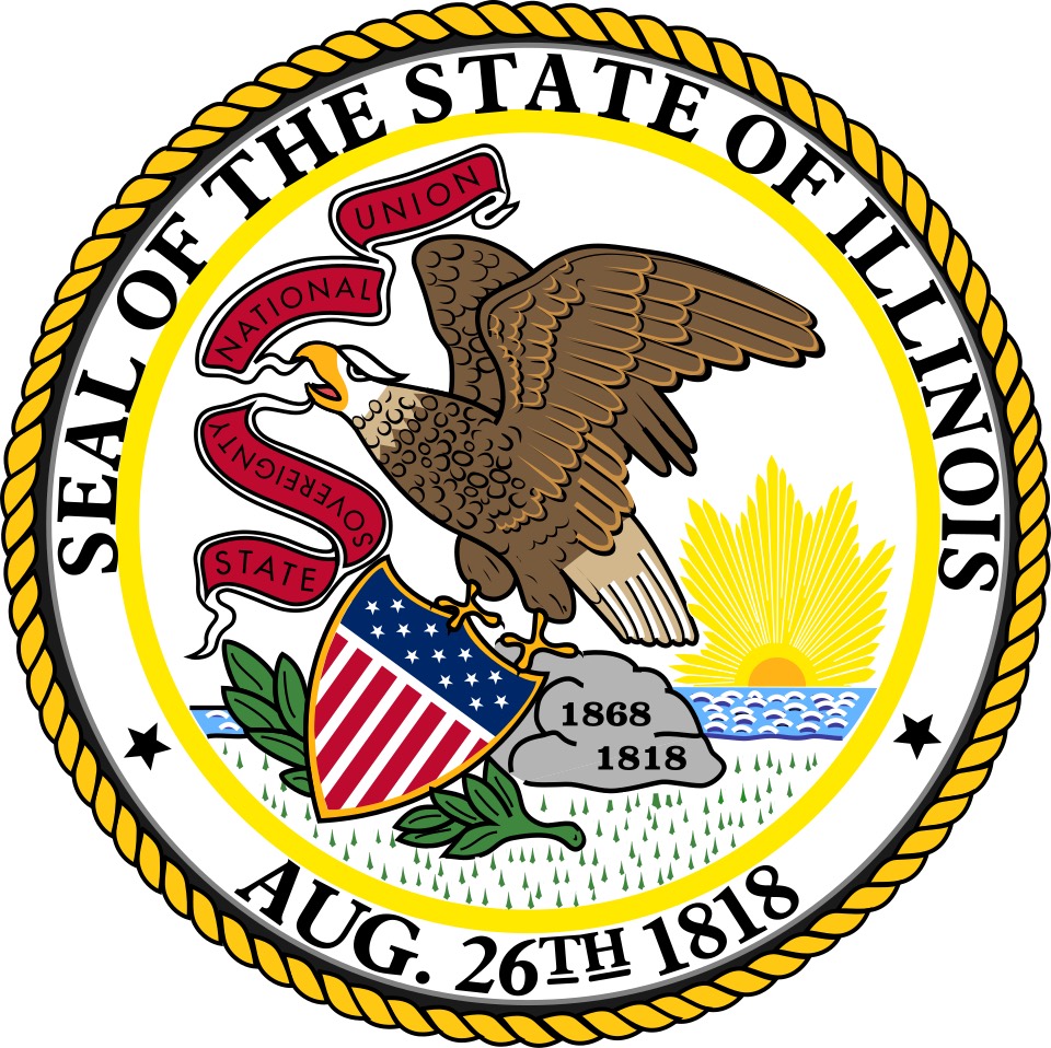 State of Illinois seal accompanying Daniel Mueller’s 2018 recognition in Morton. Seal of the State of Illinois